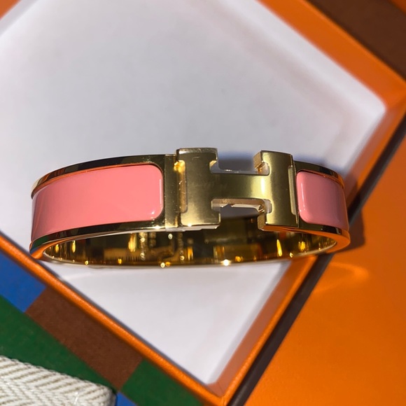 NEW HERMÈS CLIC H BRACELET PINK - Picture 9 of 17